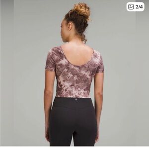lululemon athletica Purple Tie-Dye Short Sleeve Top
